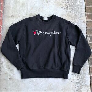90s Y2K Champion Reverse Weave crewneck sweatshirt pullover black L